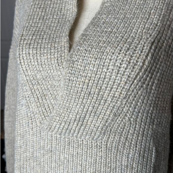 NEW Talbots Shawl Collar Shaker Stitch Pullover in Soft Mink Heather Size XL - Picture 2 of 7